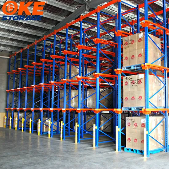 OEM Heavy Industrial Adjustable Warehouse Storage Rack Metal Drive in Pallet Racks/Steel Drive in Racking Filo Racking