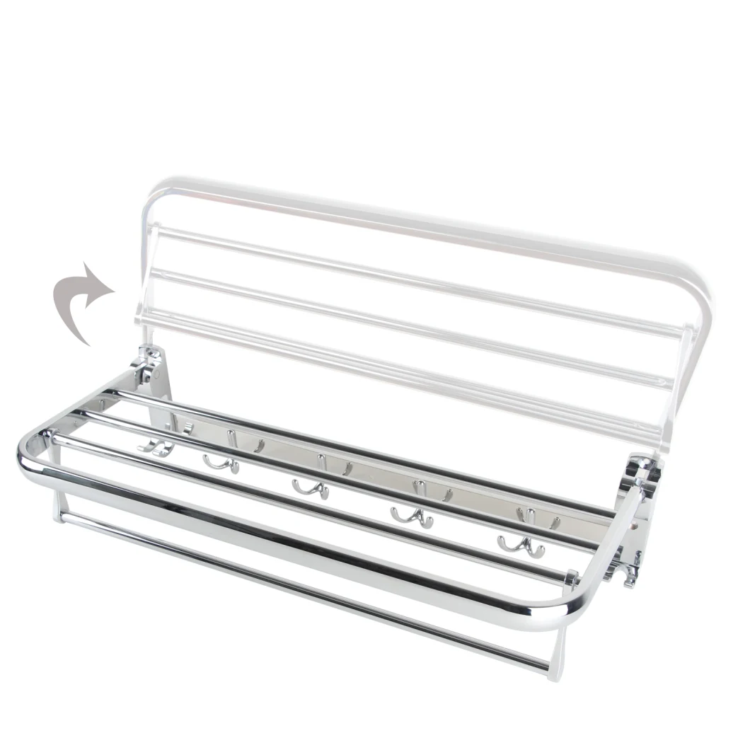 Stainless Steel Bathroom/Hardware/Bath/Shower Set Accessories Towel Rack with Hooks