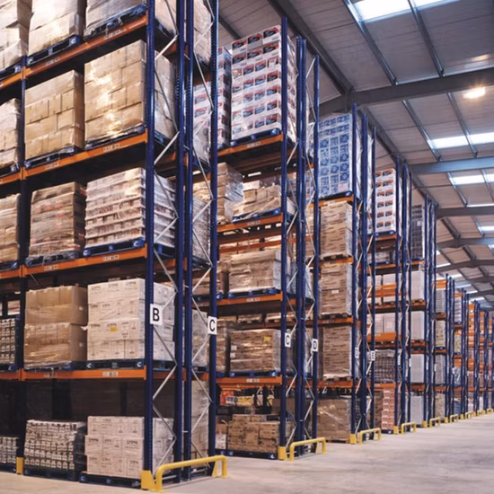 Estantería de paletas selectiva de servicio pesado ajustable Pictch de 76,2 mm para sistema de almacén Q235 Estante de molde de material de acero