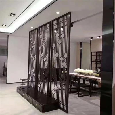 Caja de proyecto de separador de ambientes dorado de estilo chino de acero inoxidable personalizada